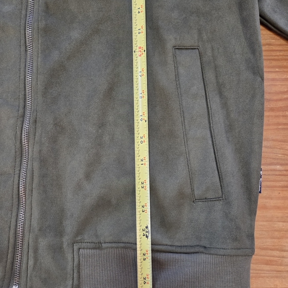 Ben Sherman Green Faux Suede Bomber Jacket - Picture 5 of 7